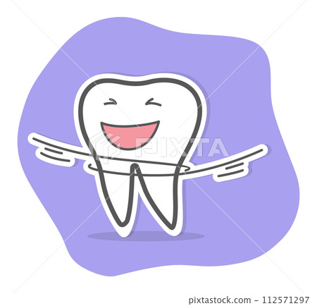 Teeth care and hygiene concept. Healthy happy teeth. Vector illustration Teeth care and hygiene concept. Healthy happy teeth. Vector illustration 112571297