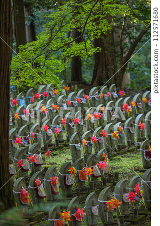 Sendai Jizo at Kongorinji Temple, one of the three Koto Sanzan temples in Aisho Town, Aichi District, Shiga Prefecture, Japan 112571680
