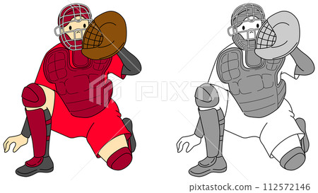 壘球運動員（捕手）插圖集 112572146