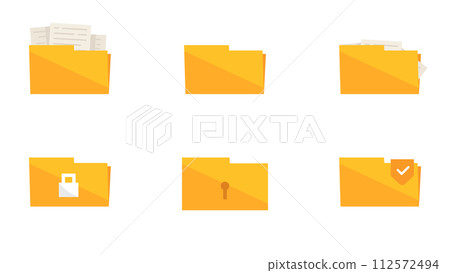 Set of folder icon isolated on white background. Set of folder icon isolated on white background. 112572494