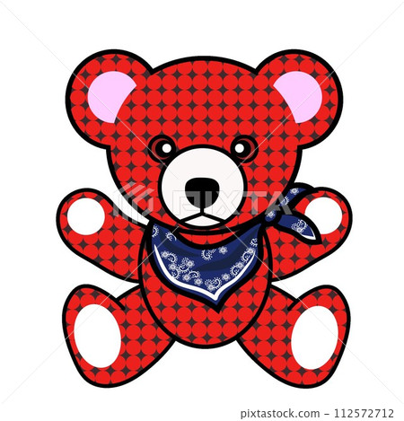 Illustration of a teddy bear wearing a bandana Illustration of a teddy bear wearing a bandana 112572712