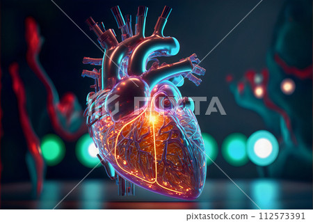Creation of vital human organs for transplantation.Medicine and medication of the future. Ai generated. 112573391