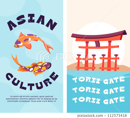 Asian culture, Itsukushima or temple in Japan Asian culture, Itsukushima or temple in Japan 112573416