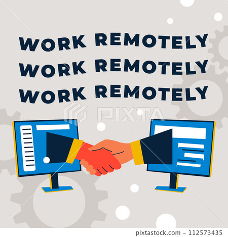 Work remotely, professional development banner Work remotely, professional development banner 112573435