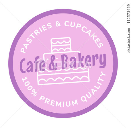Pastries and cupcakes premium quality sticker Pastries and cupcakes premium quality sticker 112573469