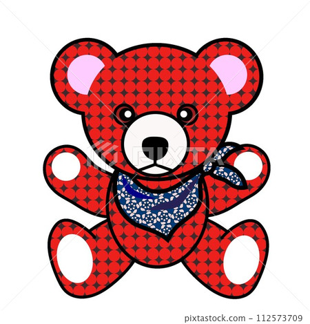 Illustration of a teddy bear wearing a scarf Illustration of a teddy bear wearing a scarf 112573709