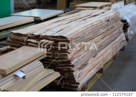 Veneer for the manufacture of furniture. Woodworking industry Veneer for the manufacture of furniture. Woodworking industry 112574187
