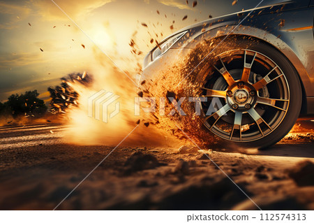 Concept of speed and cars. Concept of speed and cars. 112574313