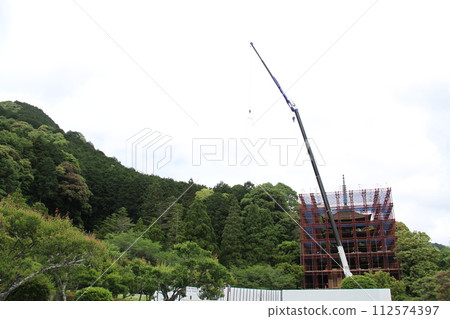 Rurikoji Temple, Yamaguchi City Tourism, Yamaguchi Prefecture, Five-storied pagoda under repair work japan yamaguchi valuable rare 112574397