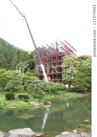 Rurikoji Temple, Yamaguchi City Tourism, Yamaguchi Prefecture, Five-storied pagoda under repair work japan yamaguchi valuable rare 112574401