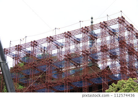 Rurikoji Temple, Yamaguchi City Tourism, Yamaguchi Prefecture, Five-storied pagoda under repair work japan yamaguchi valuable rare 112574436