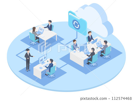 使用雲端系統共享業務資料的示意圖 112574468