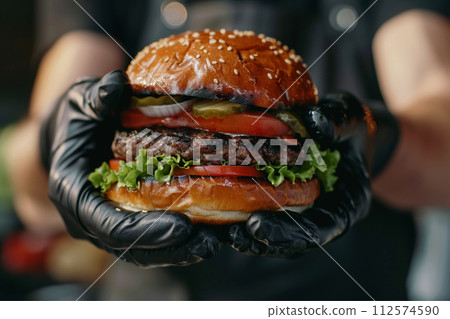 Classic meat hamburger photo 112574590