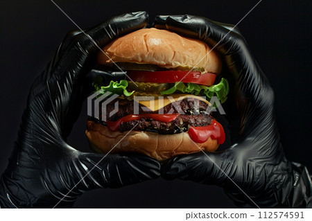 Classic meat hamburger photo 112574591