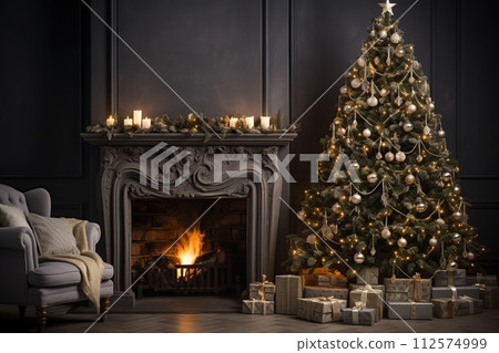 Creative and elegant house, Christmas and New Year design. 112574999