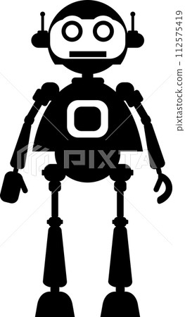Illustration of Robot Icon in Flat Style. Illustration of Children Toy Illustration of Robot Icon in Flat Style. Illustration of Children Toy 112575419