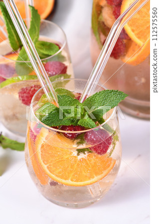 Summer Sangria cocktail or lemonade Summer Sangria cocktail or lemonade 112575560