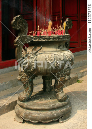 Incense burner at Ngoc Son Temple in Hanoi 112575758