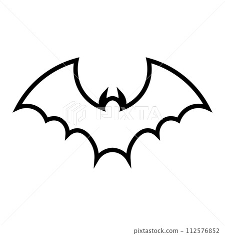 black vector bat icon on white background 112576852