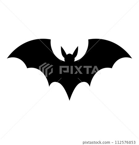 black vector bat icon on white background 112576853