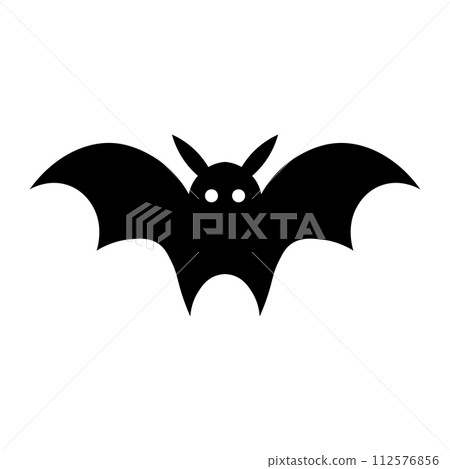 black vector bat icon on white background 112576856