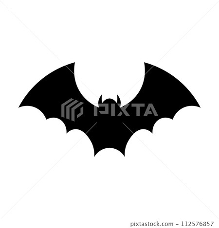 black vector bat icon on white background 112576857