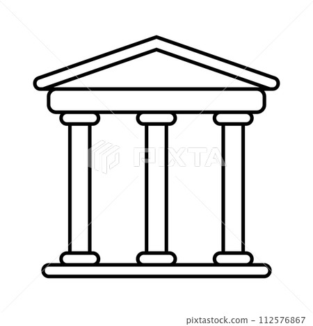 black vector bank icon on white background 112576867