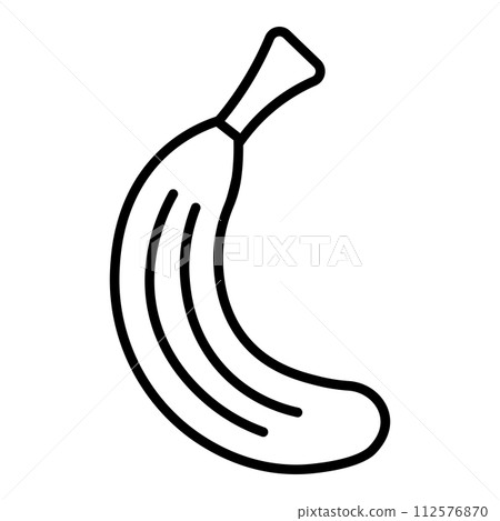 black vector banana icon on white background 112576870