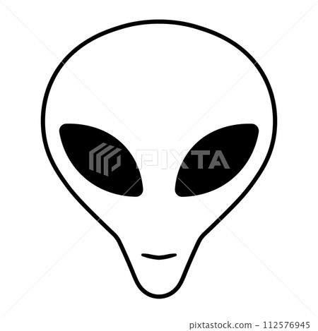 black vector alien icon on white background 112576945