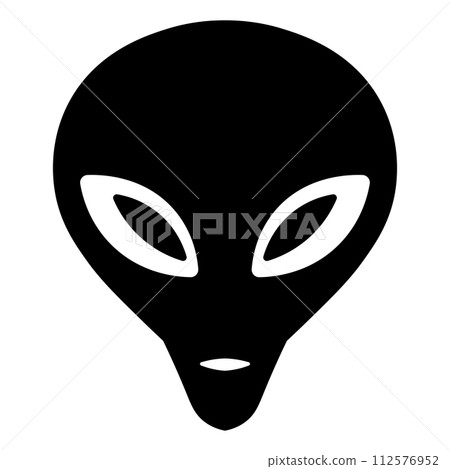black vector alien icon on white background 112576952