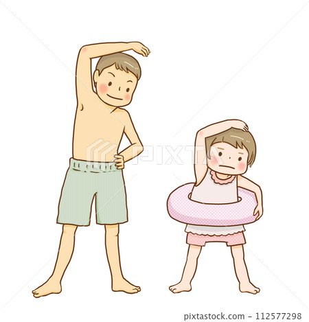 孩子游泳前熱身 112577298