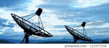 satellite dish antennas and the blue sky satellite dish antennas and the blue sky 112577338