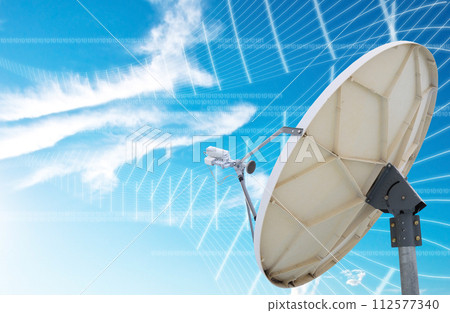 satellite dish antennas and the blue sky 112577340