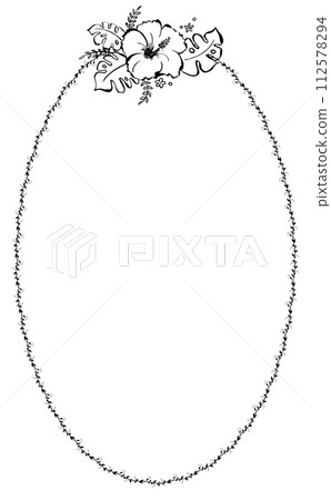 芙蓉裝飾框橢圓形 芙蓉裝飾框橢圓形 112578294