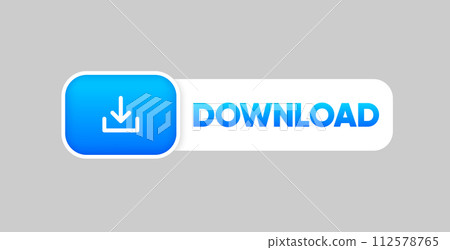 Download Button. 3d style button for website. Download Now video, movie, music, photo and other content. Vector illustration. Download Button. 3d style button for website. Download Now video, movie, music, photo and other content. Vector illustration. 112578765