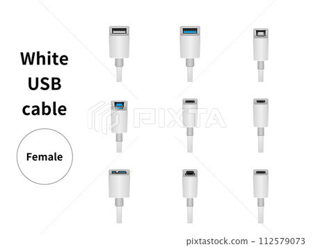 白色 USB 連接線/母頭 白色 USB 連接線/母頭 112579073