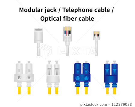 Modular jack, telephone cable, optical fiber cable 112579088