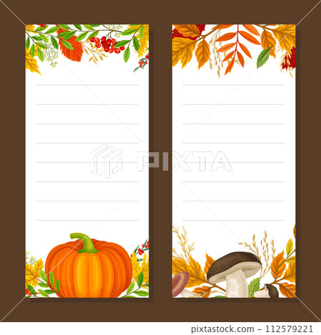 Autumn Season Design with Bright Crop and Foliage Vector Template Autumn Season Design with Bright Crop and Foliage Vector Template 112579221
