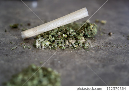 Pure legal Dried Marjiuana ganja marjiuana joint detail Pure legal Dried Marjiuana ganja marjiuana joint detail 112579864