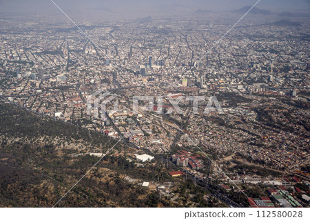 mexico city aerial view landscape from airplane mexico city aerial view landscape from airplane 112580028