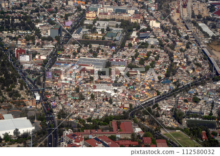 mexico city aerial view landscape from airplane mexico city aerial view landscape from airplane 112580032