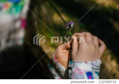 girl in a spring forest girl in a spring forest 112580218