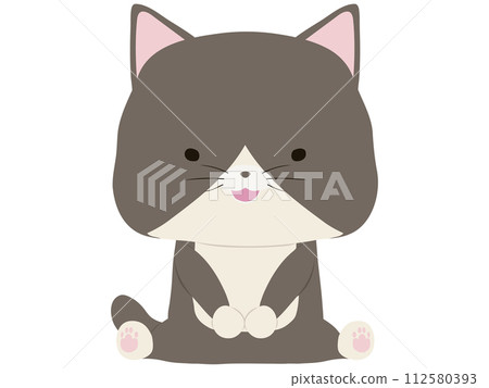 Smiling bee cat sitting 112580393