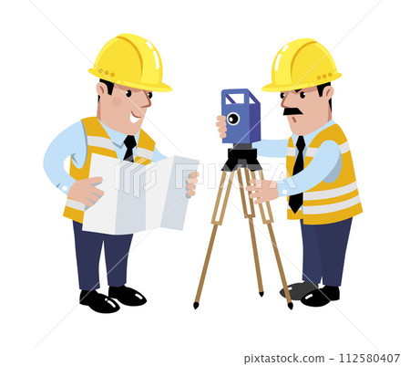Funny construction engineers and geodesist Funny construction engineers and geodesist 112580407