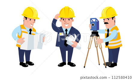 Construction engineer geodesist and architect Construction engineer geodesist and architect 112580410