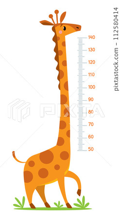 Funny giraffe. Meter wall or height chart 112580414