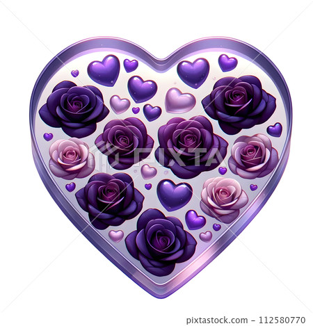Purple rose in resin 112580770