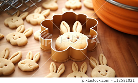 Cookie cutter for shaping bunny-themed cookies.AI Generated 112581021
