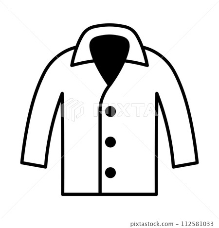black vector coat icon on white background 112581033