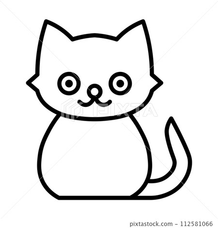 black vector cat icon on white background 112581066